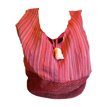 Lilás bordó színű csíkos női shopper táska