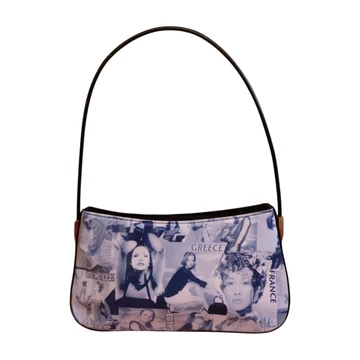 Kék mintás női kézitáska 