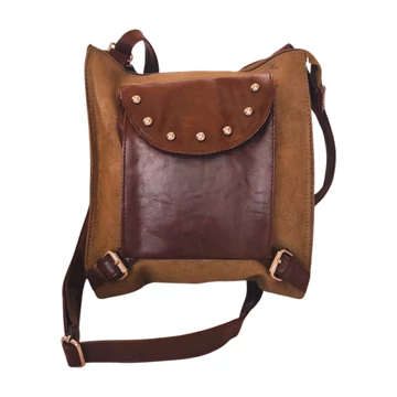 Sötétzöld velúr crossbody táska