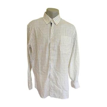 Mr. Blue fehér kockás férfi ing (méret: M)