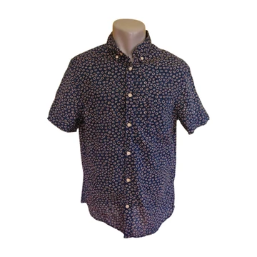 H&M sötétkék pöttyös rövid ujjú férfi ing (méret: M)