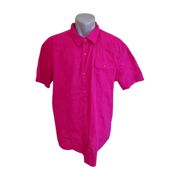 Angelo Litrico magenta színű rövid ujjú férfi ing (méret: XXL)