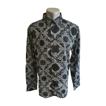 H&M sötétkék mintás férfi ing (méret: L)