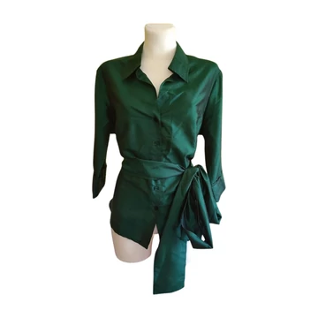 Aproductz sötétzöld elegáns női blúz