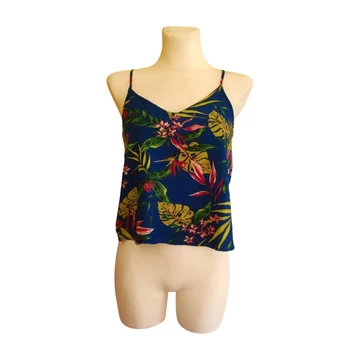 H&M kék mintás ujjatlan női felső (méret: 36)