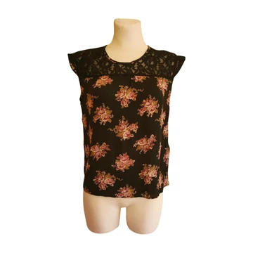Only fekete rózsa mintás női felső