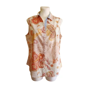 Bari Locke narancs színű ujjatlan női blúz (méret: L/XL)