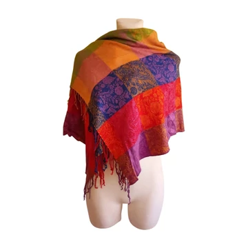 Színes kockás női sál