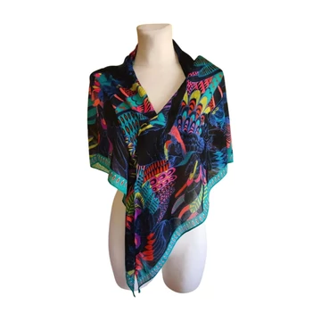 Kék papagáj mintás női kendő