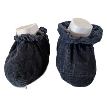 Kék kordbársony puha talpú babacipő (méret: 18)