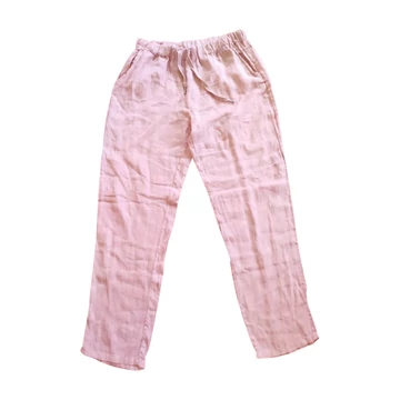 Bézs színű női vászon nadrág (méret: XL)