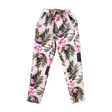 My Holly's fehér virágmintás vékony női nadrág