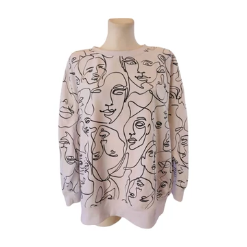 Page One fehér mintás női sport pulóver