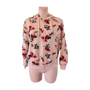 Esmara fehér virágmintás női sport pulóver (méret: S)