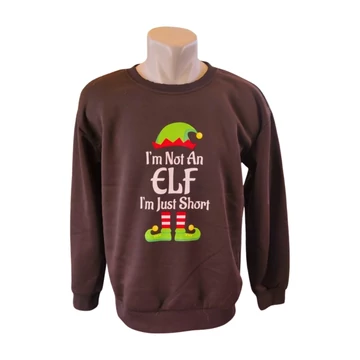 Fekete Elf mintás férfi pulóver