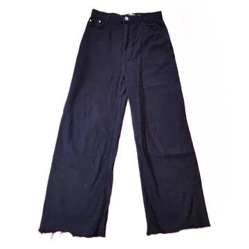 Bershka fekete wide legs női farmernadrág