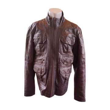 EDC fekete férfi bőrkabát (méret: L)