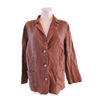 C&amp;amp;A barna lenvászon vékony női blézer