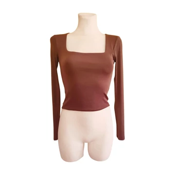 Amisu barna hosszú ujjú női top