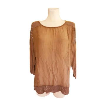 Barna flitteres női felső (méret: L)