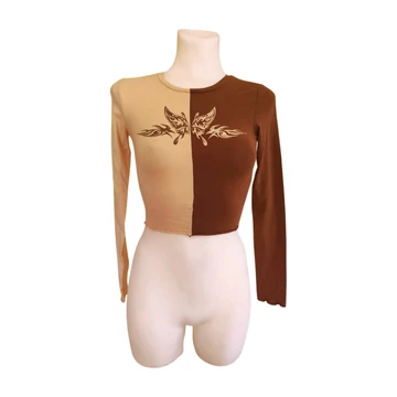 Fishbone barna kétszínű női top