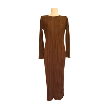 Shein barna hosszú elegáns női ruha 