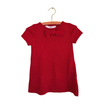 H&M piros fényes elegáns baba ruha (méret: 92)