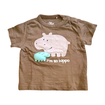 Topolino keki színű vízilovas baba póló