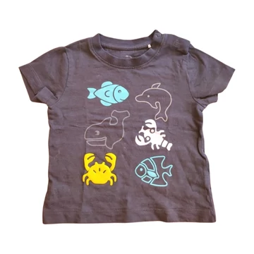 Topolino sötétkék halacskás baba póló