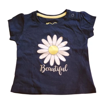 Primark sötétkék virágos baba póló