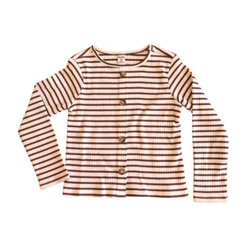 Dopodopo fekete-fehér csíkos kislány hosszú ujjú felső