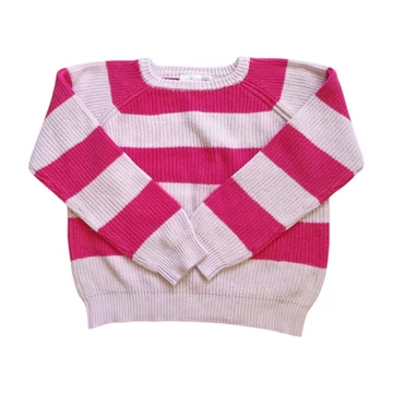 The Nevi rózsaszín csíkos lány kötött pulóver