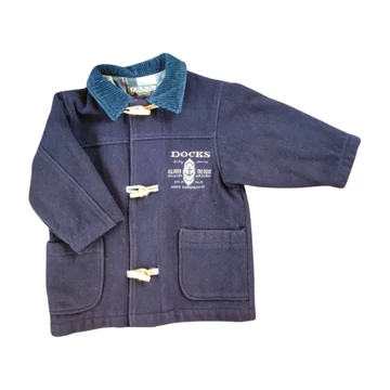 IKKS sötétkék kisfiú gyapjú kabát