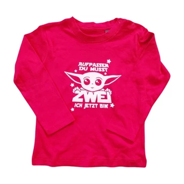 Sunshine Baby piros Yoda mintás baba hosszú ujjú felső