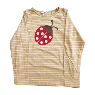 H&M zöld csíkos katicás kislány hosszú ujjú felső (méret: 122/128)