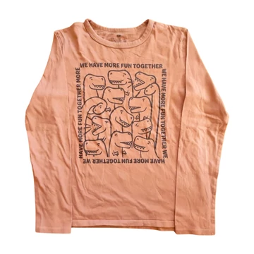 H&amp;amp;M barna dínós kisfiú hosszú ujjú felső