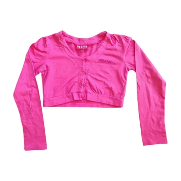 Vögele rózsaszín rövid derekú kislány vékony kardigán