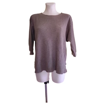 Uniqlo világos barna 3/4-es ujjú női pulóver (méret: XL)