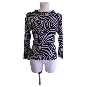 Nala zebra mintás magas nyakú női felső (méret: 40)