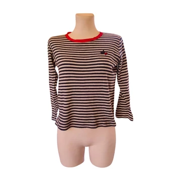 Sonia Rykiel sötétkék csíkos női pulóver (méret: M)