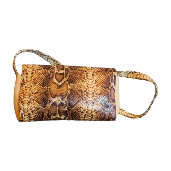 Hüllőmintás barna női kistáska