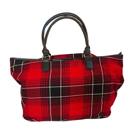 Takko piros skót kockás táska