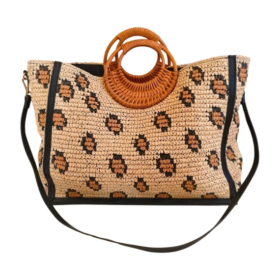 H&M világosbarna rattan hatású táska