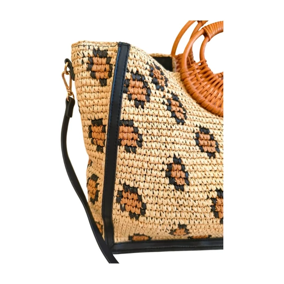 H&M világosbarna rattan hatású táska