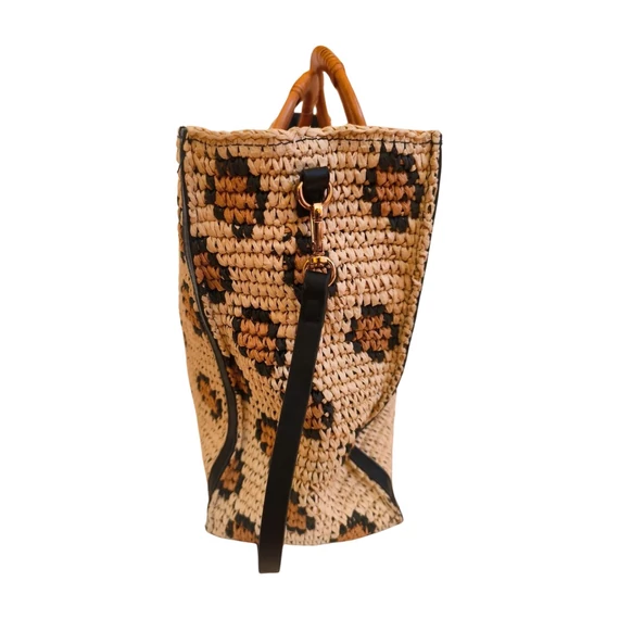 H&M világosbarna rattan hatású táska