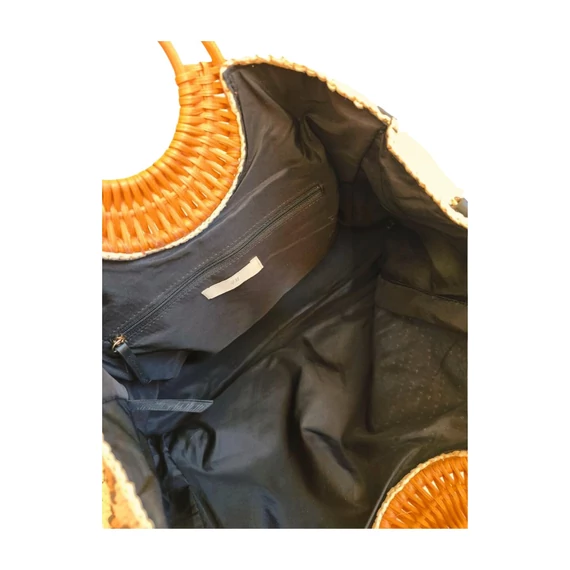 H&M világosbarna rattan hatású táska