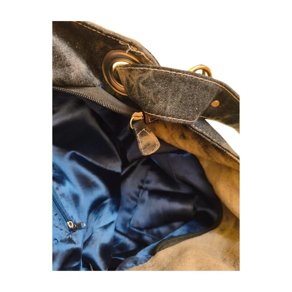 Sötét szürke farmertáska