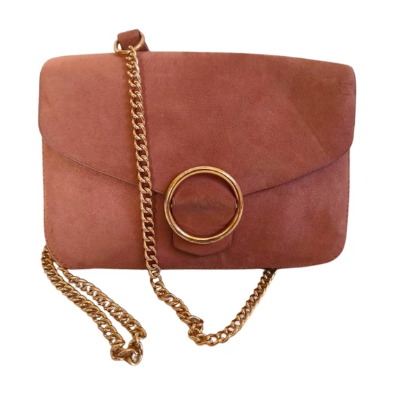 H&M világosbarna kisméretű velúr táska