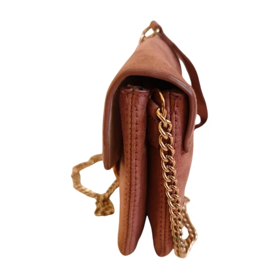 H&M világosbarna kisméretű velúr táska