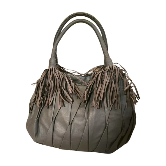 Szürke bojtos táska